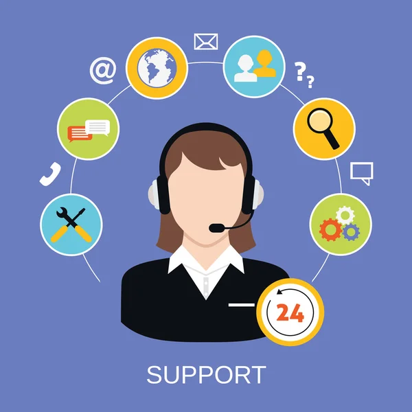 Customer Support Service — Stock Vector