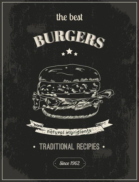 Cartaz de hambúrguer — Vetor de Stock