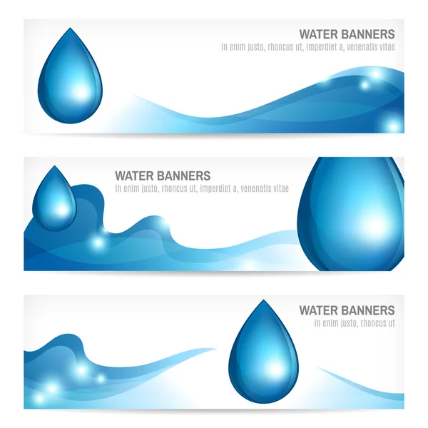 Conjunto de banners de água — Vetor de Stock