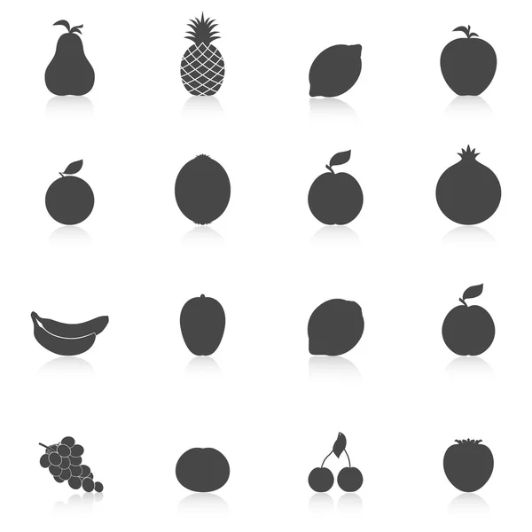 Set ikon buah-buahan - Stok Vektor