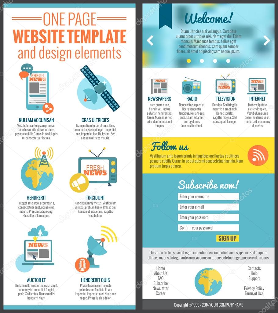 One page web site template