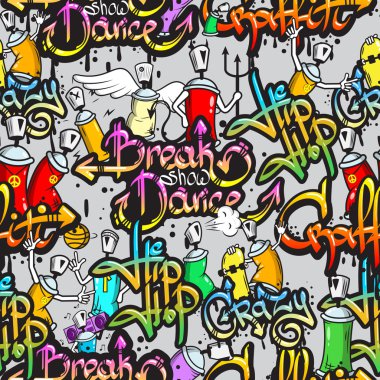 grafiti karakterler seamless modeli