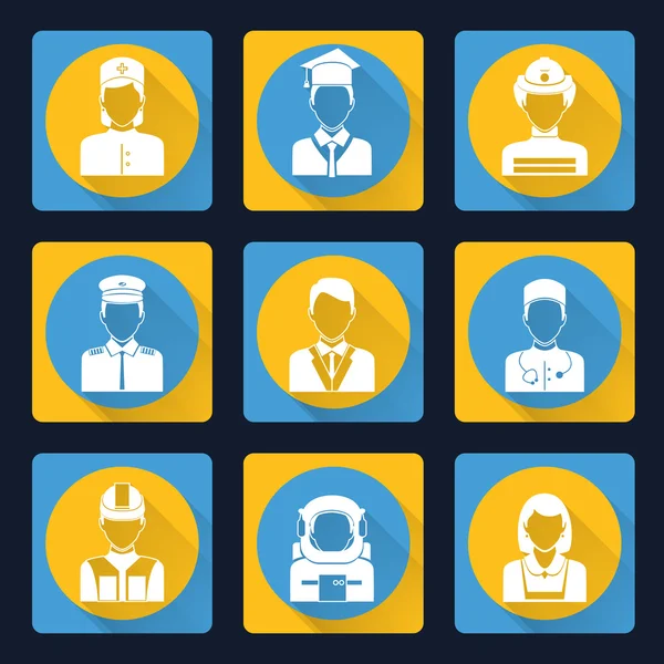 Set di icone avatar professionali — Vettoriale Stock