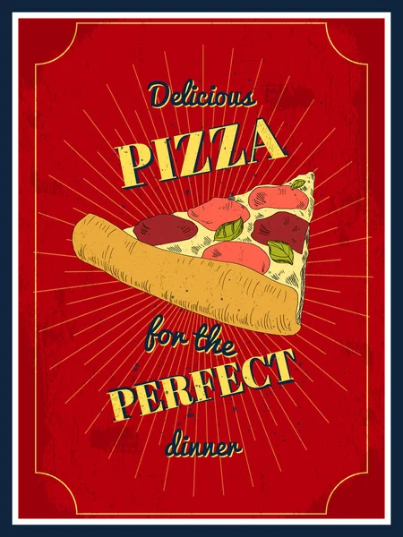 Pizza Poster — Stok Vektör