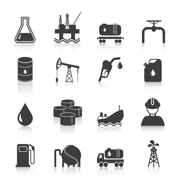 Iconos de la industria petrolera — Archivo Imágenes Vectoriales