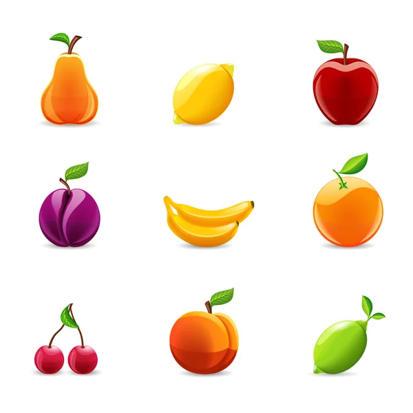 Set of Fruits Icons — Stock Vector