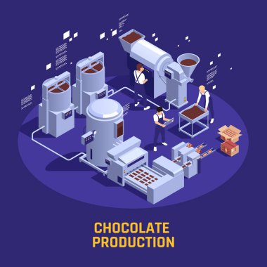 Çikolata Yapımı Isometric Posteri