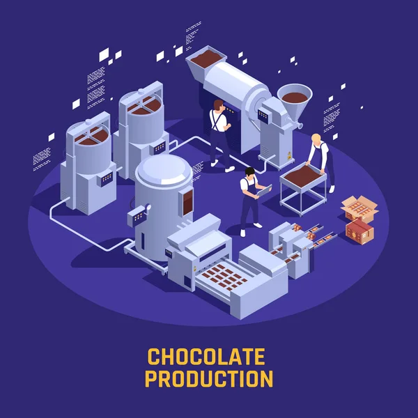 巧克力生产等量海报 — 图库矢量图片