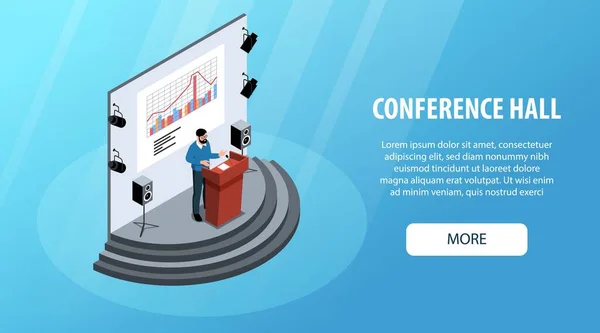 Conference Hall Horizontal Banner — Stock Vector