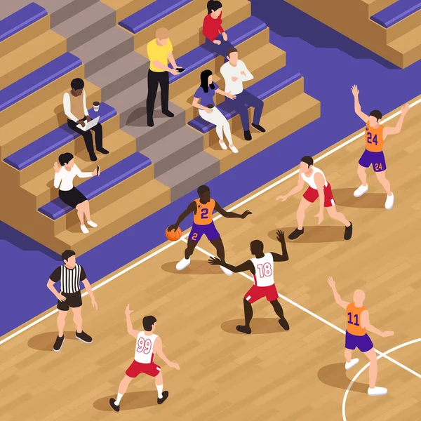 Composición del público del juego de baloncesto — Archivo Imágenes Vectoriales