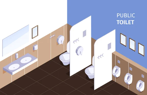 Öffentliche Toilette WC Isometrisch — Stockvektor