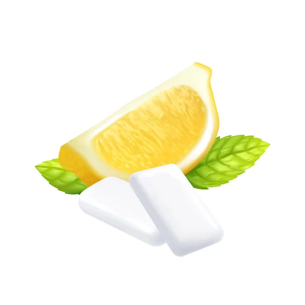 Goma de mascar de citrinos — Vetor de Stock