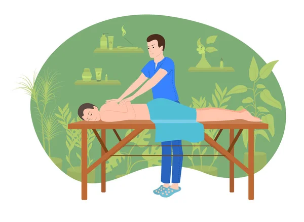 Wellness Massage Flache Zusammensetzung — Stockvektor