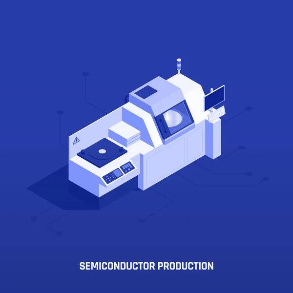 Chip Production munkaállomás összetétele — Stock Vector