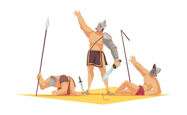 Gladiator cartoon samenstelling — Stockvector
