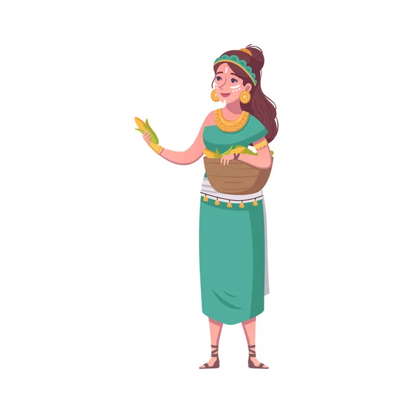 Cartoon Maya Woman — Stockový vektor
