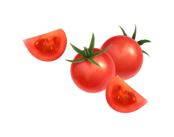 Tomat Ikon Realistik - Stok Vektor
