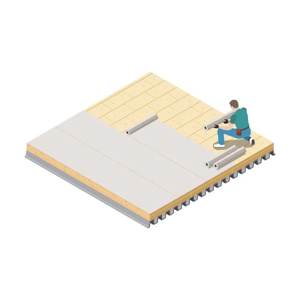 Ícono isométrico Roofer — Vector de stock