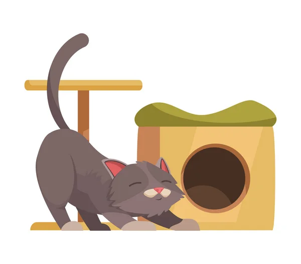 Cartoon kat illustratie — Stockvector