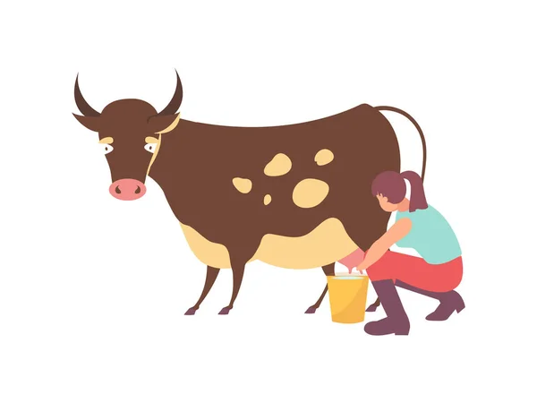 Pictogram van de koe melken — Stockvector