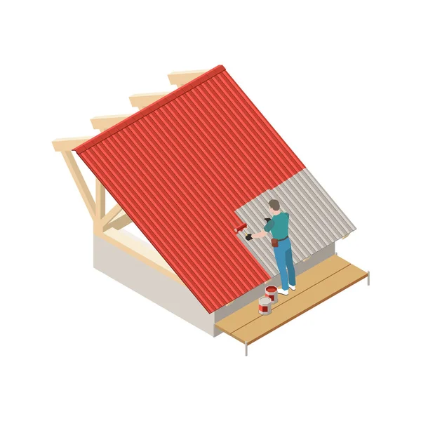 Ilustración de pintura de techo — Vector de stock