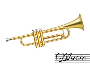 Trumpet isolated on white clipart