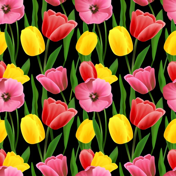 Tulipe fond sans couture — Image vectorielle
