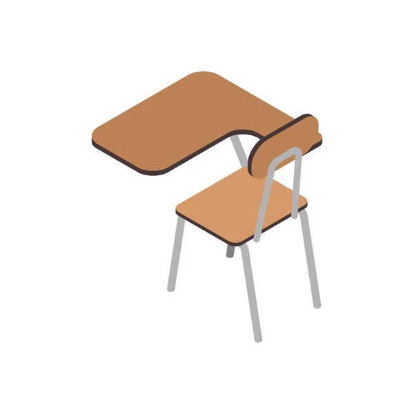 Bureau scolaire isométrique — Image vectorielle