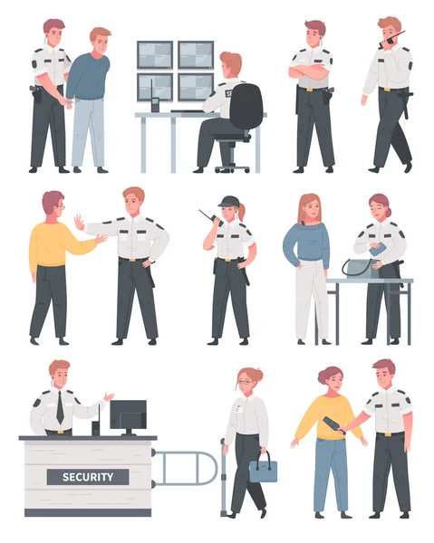 Security Guard Icon Set — Stock Vector