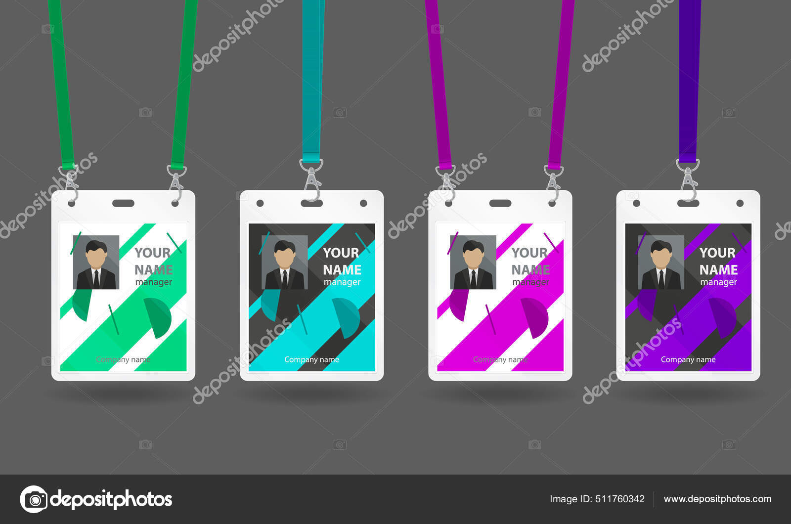 Hanging ID Badges Set Stock Vector Image by ©macrovector 511760342