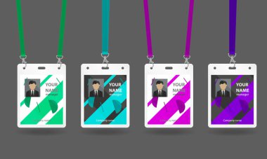 Hanging ID Badges Set clipart