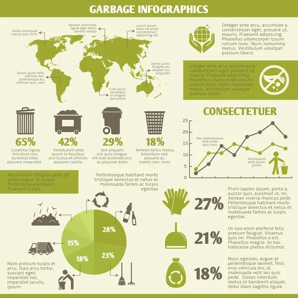 Recyklace infographic odpadky — 图库矢量图片