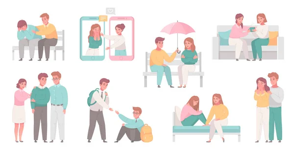 Empathy Characters Icon Set Royalty Free Stock Vectors