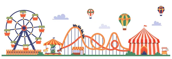 Freizeitpark horizontale Zusammensetzung — Stockvektor