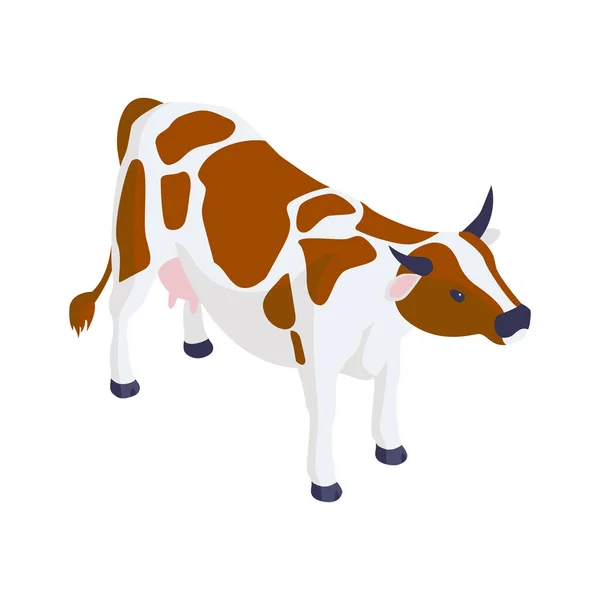 Icono isométrico de vaca — Vector de stock