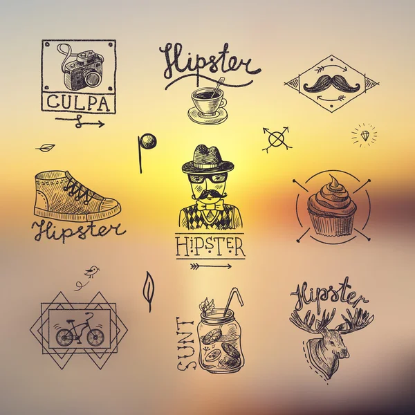 Conjunto de emblemas hipster — Archivo Imágenes Vectoriales