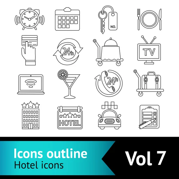 Set de iconos del hotel — Vector de stock