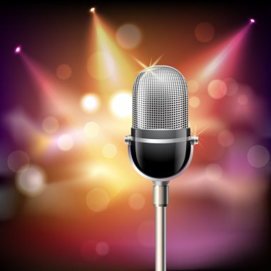 Retro microphone background clipart