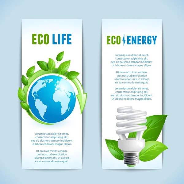 Ecology vertical banners — Stock Vector