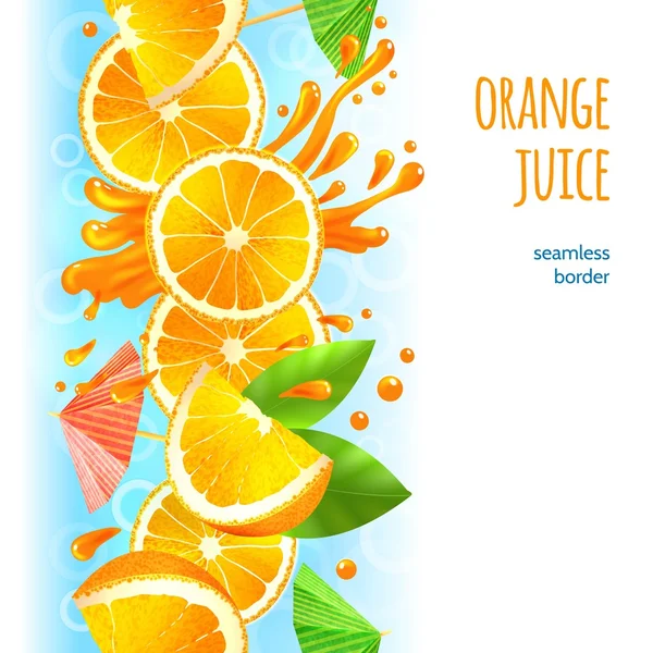 Orange juice border — Stock Vector