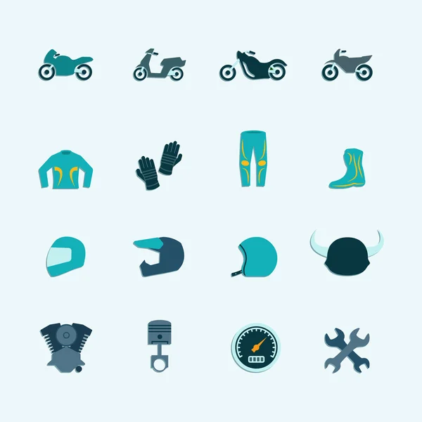 Motorcu Icon set — Stok Vektör