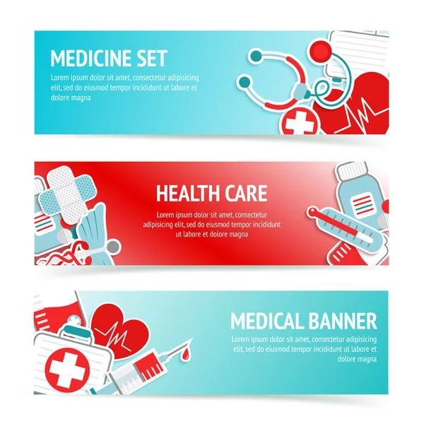Medicinsk hälso-och sjukvård banners — Stock vektor