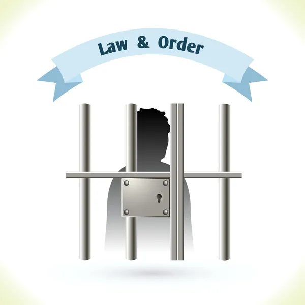 Law icon prisoner in jail — Stock Vector