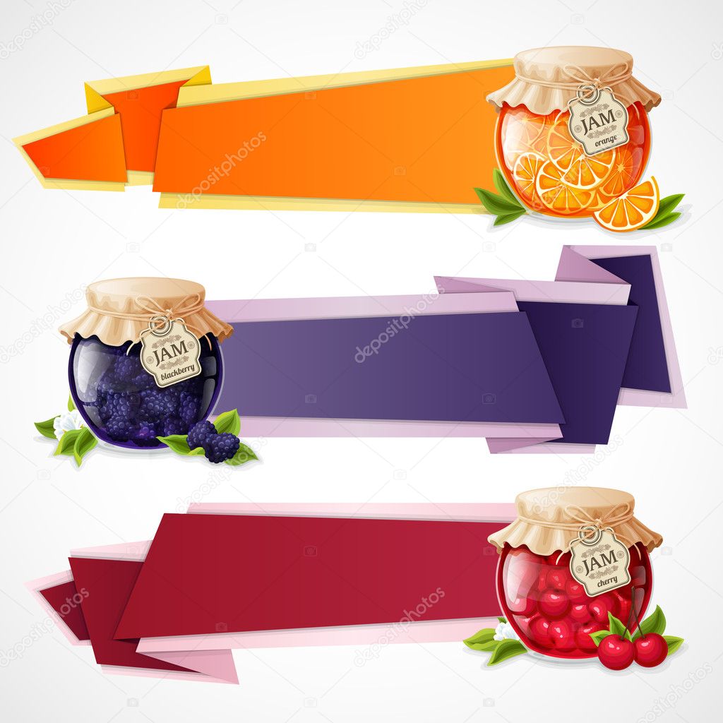 Jam origami banners set Stock Vector Image by ©macrovector 51411255