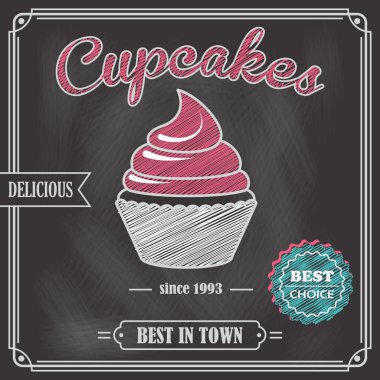cupcake kara tahta poster