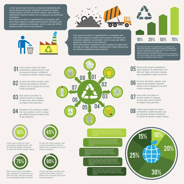 Infografía de reciclaje de basura — Archivo Imágenes Vectoriales
