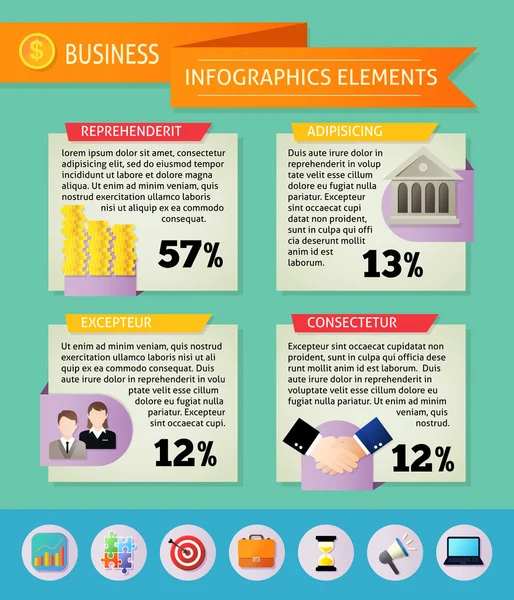 Elementos infográficos de negócios — Vetor de Stock