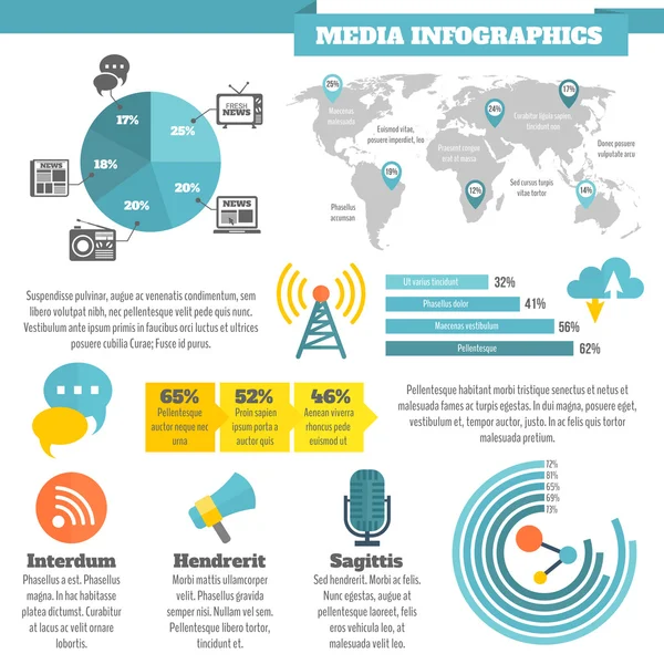 Медіа інфографіки — стоковий вектор