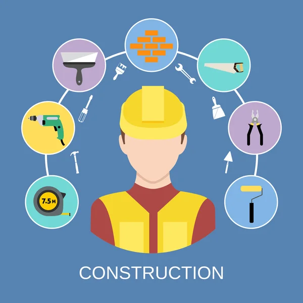 Ingeniero constructor iconos conjunto — Vector de stock