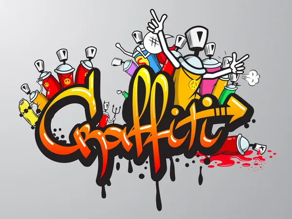 Graffiti caracteres imprimir — Archivo Imágenes Vectoriales